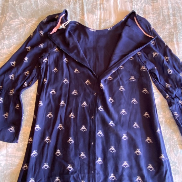 NWT Joules Gardenia Bee Print Dress, Navy Blue with Cream Bees - Picture 9 of 11